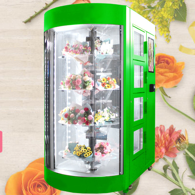 Fiore automatico pieno del filo di seta che vende il frigorifero trasparente della porta della macchina dell'armadio