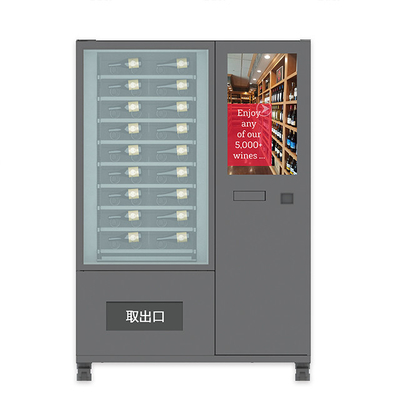 LCD d'acciaio irregolare 22inch di verifica di età dell'elevatore del distributore automatico del vino del touch screen