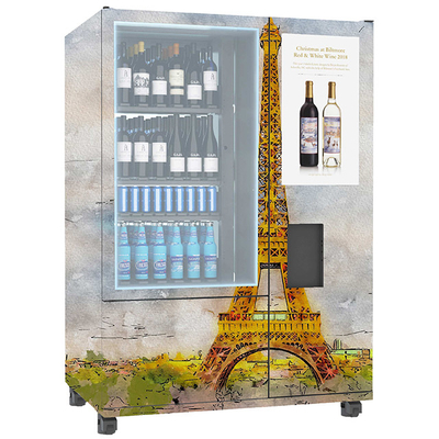 Distributore automatico della bottiglia di vino di Antivari di verifica di età a 22 pollici per vetro 6mm