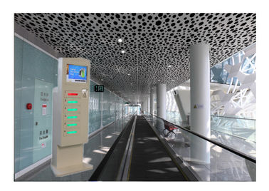 Stazione di ricarica per cellulari da 19 pollici in vetro a terra Display pubblicitario a schermo tattile