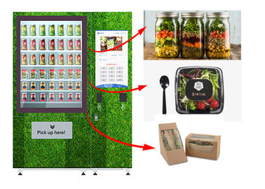 Distributore automatico refrigerato touch screen dell'insalata, armadio sano di vendita dell'alimento con ascensore