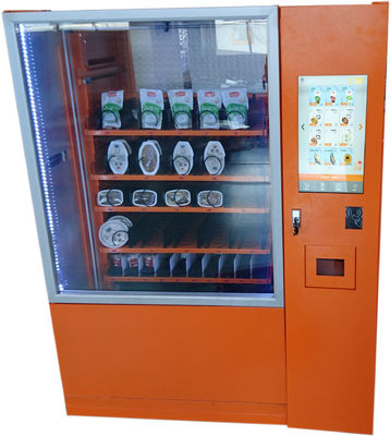 Il distributore automatico intelligente dell'insalata con il dispositivo Cashless di pagamento e la pubblicità non schermano opzione di pagamento di tocco
