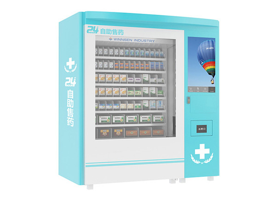 Distributore automatico della farmacia del luogo pubblico di autonomia con il grande touch screen di pubblicità