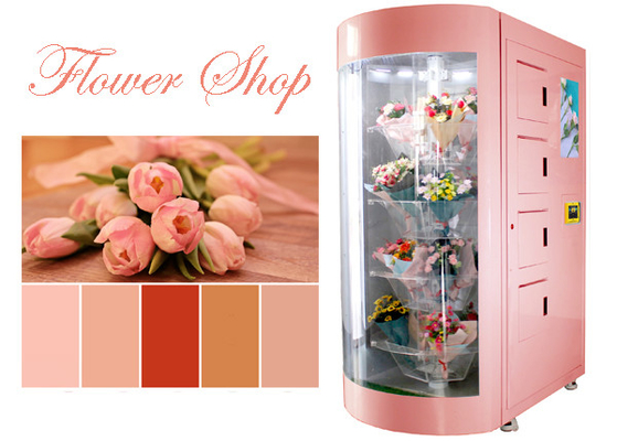 Distributore automatico di qualità superiore del fiore per la vendita dei mazzi con la finestra di vetro trasparente e la vendita astuta del sistema di raffreddamento