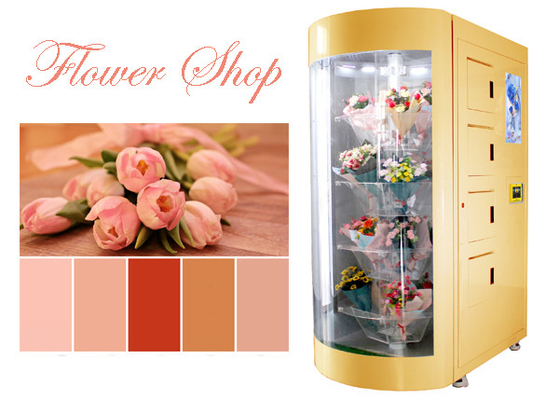 Distributore automatico di qualità superiore del fiore per la vendita dei mazzi con la finestra di vetro trasparente e la vendita astuta del sistema di raffreddamento