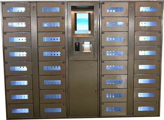 qualità  Stainless Steel Vending Locker With LED Lights And Transparent Doors Remote Control Function fabbrica