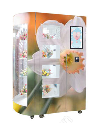 24 ore di pagamento di Mini Mart Flower Vending Lockers Machine Smart Card hanno laminato a freddo l'acciaio