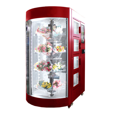Distributore automatico automatico del fiore del centro commerciale dell'ospedale con il sistema di umidificazione refrigerato scaffale trasparente