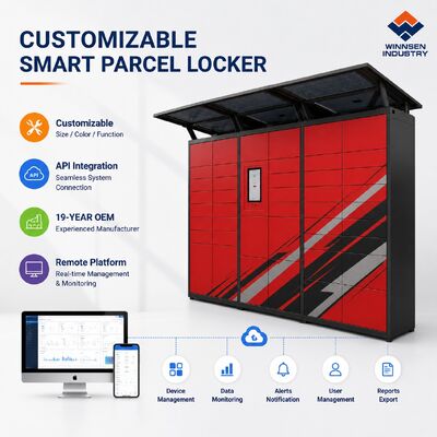 Qualità Smart Parcel Locker con touchscreen Android da 15 pollici e cloud remote management per compartimenti personalizzabili fabbrica