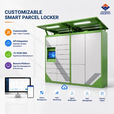 Qualità Winnsen Smart Parcel Locker con schermo tattile Android da 15,6" Gestione remota cloud e 600 porte una console fabbrica