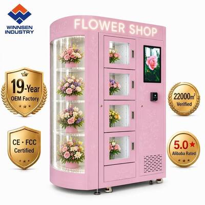 Qualità Smart Flower Vending Machine con touchscreen HD da 22 pollici, sistema di doppia freschezza e cloud remote management fabbrica