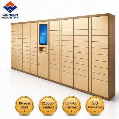 Qualità Winnsen Smart Parcel Locker con Cloud Remote Management 15.6" Android touchscreen e 600 porte per un accesso sicuro 24 ore su 24, 7 giorni su 7. fabbrica