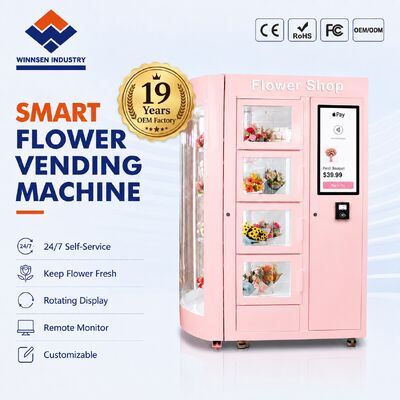 Qualità Macchina venditrice di fiori da 22 pollici a schermo tattile con sistema di umidificatore di pagamento e refrigerazione senza contatto fabbrica