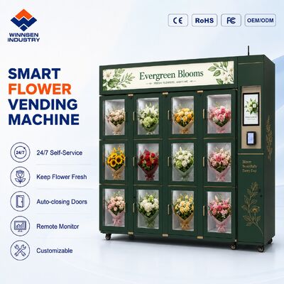 Qualità Macchina venditrice di fiori freschi a colori personalizzabili con schermo sensoriale da 15,6 pollici e sistema frigorifero fabbrica