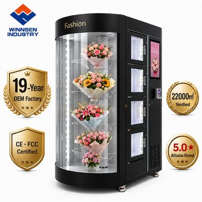 Qualità Distributore automatico di fiori intelligente Winnsen a 24 scomparti con frigorifero e umidificatore e porte a chiusura automatica fabbrica