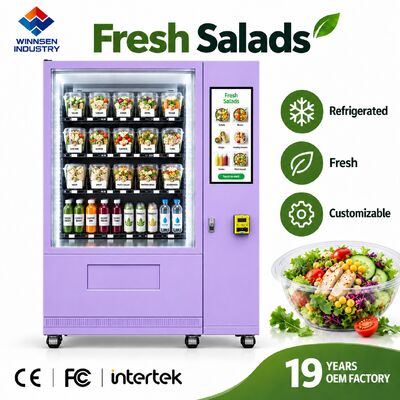 Qualità Distributore automatico di insalate Winnsen con display in vetro trasparente e ripiani a LED fabbrica