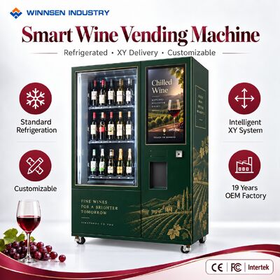 Qualità Winsen Glass Front Display Wine Vending Machine con ripiani illuminati a LED Armadio frigorifero fabbrica