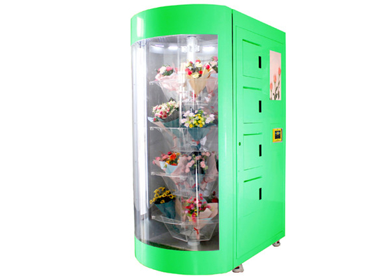 Distributore automatico floreale del mazzo del negozio di lingua spagnola con la Camera ed il controllo della temperatura della fioritura