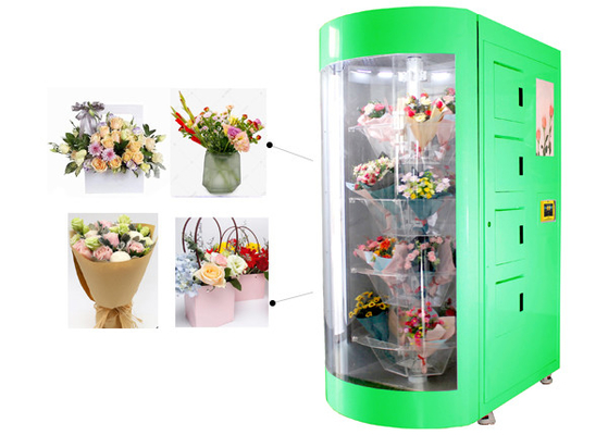 Distributore automatico floreale del mazzo del negozio di lingua spagnola con la Camera ed il controllo della temperatura della fioritura